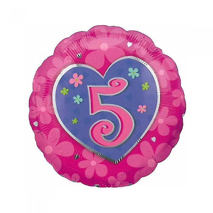 Amscan Flowers 5th Birthday Foil Balloon