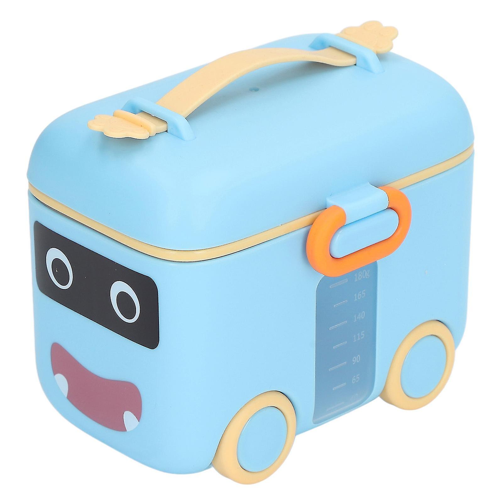 Baby Milk Powder Travel Box, Portable Milk Powder Dispenser, Leakproof and Moisture-proof, with Handle, Blue