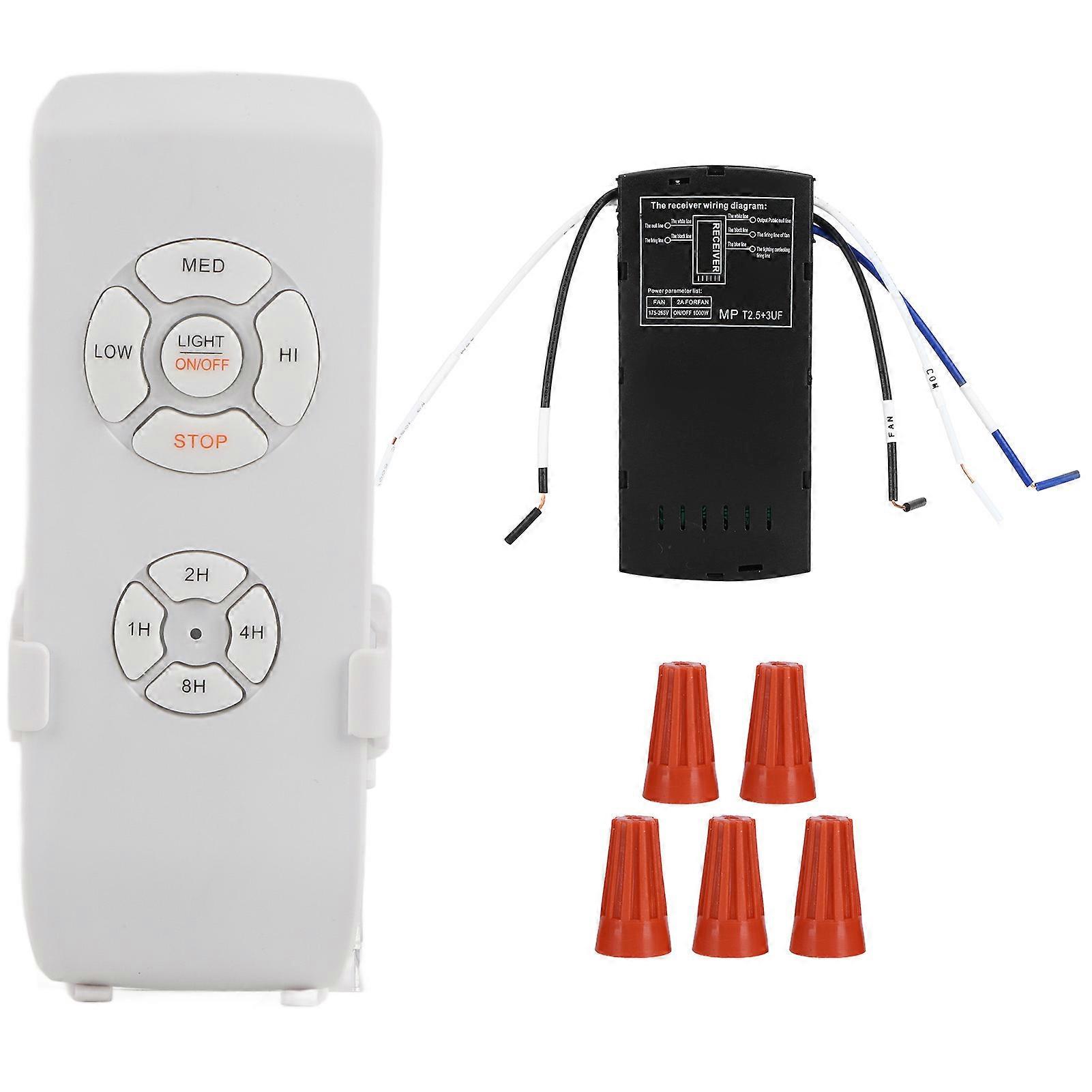 220V Wireless Ceiling Fan Remote Control Kit with Receiver and Timer, Smart Home Control