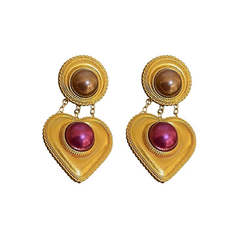 Women Earring Girl Stud Ear Drop Medieval Crystal Retro Teal Crystal Countercolor Trend Geometric Personality