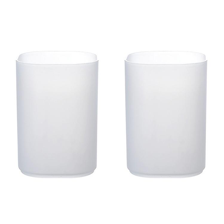 2 PCS Multi-function 4 Grid Desktop Pen Holder Office School Storage Case Clear Plastic Box Desk