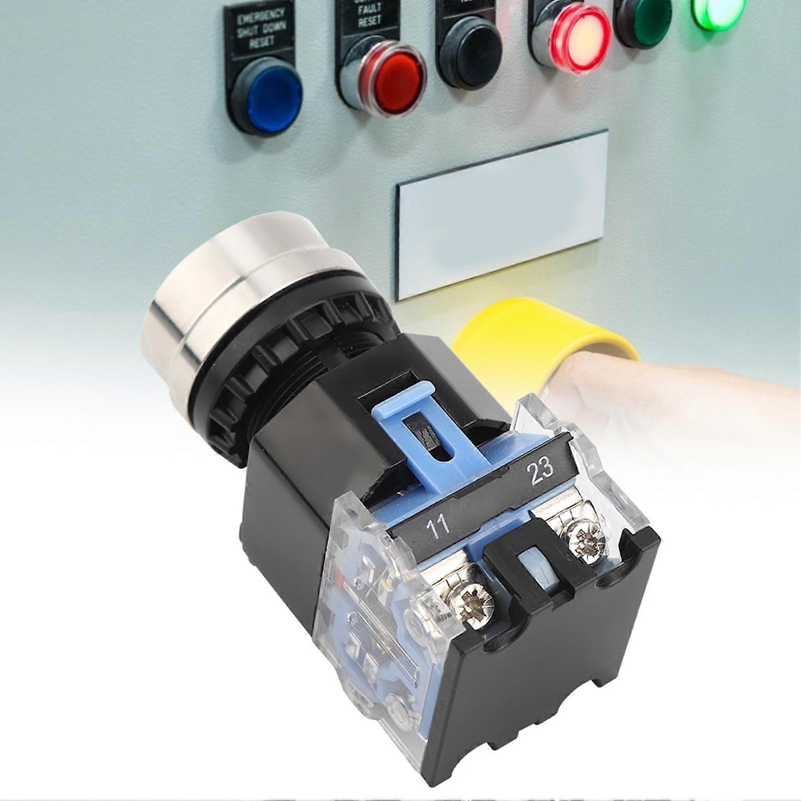 Interrupteur à bouton-poussoir sans composant de contrôle de la lumière 22mm Diamètre d’installation LA38 AC220V (Auto Verrouillage)