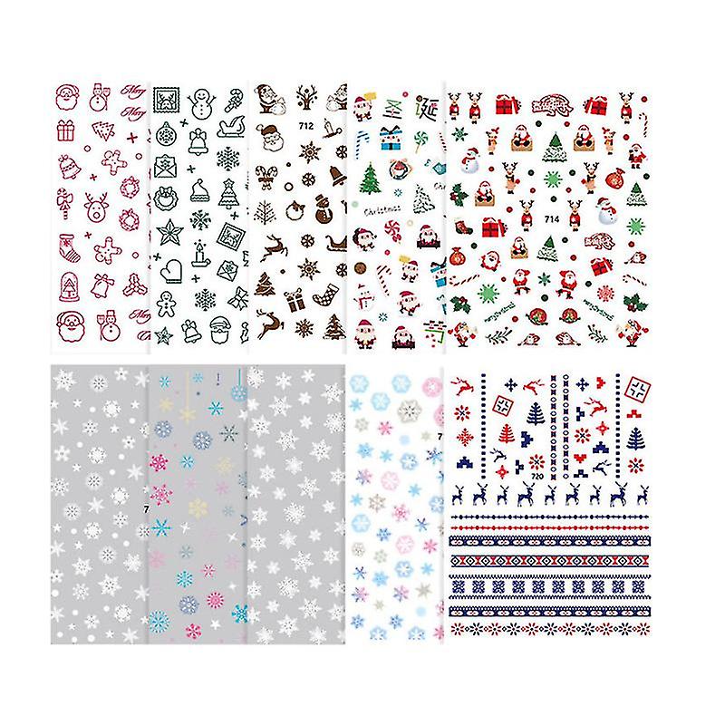 The New 10sheets Christmas Nail Stickers