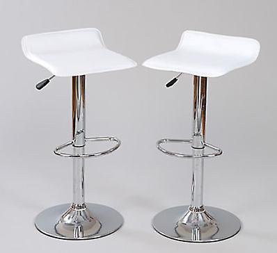 White Fusion Adjustable White Bar Stool Low