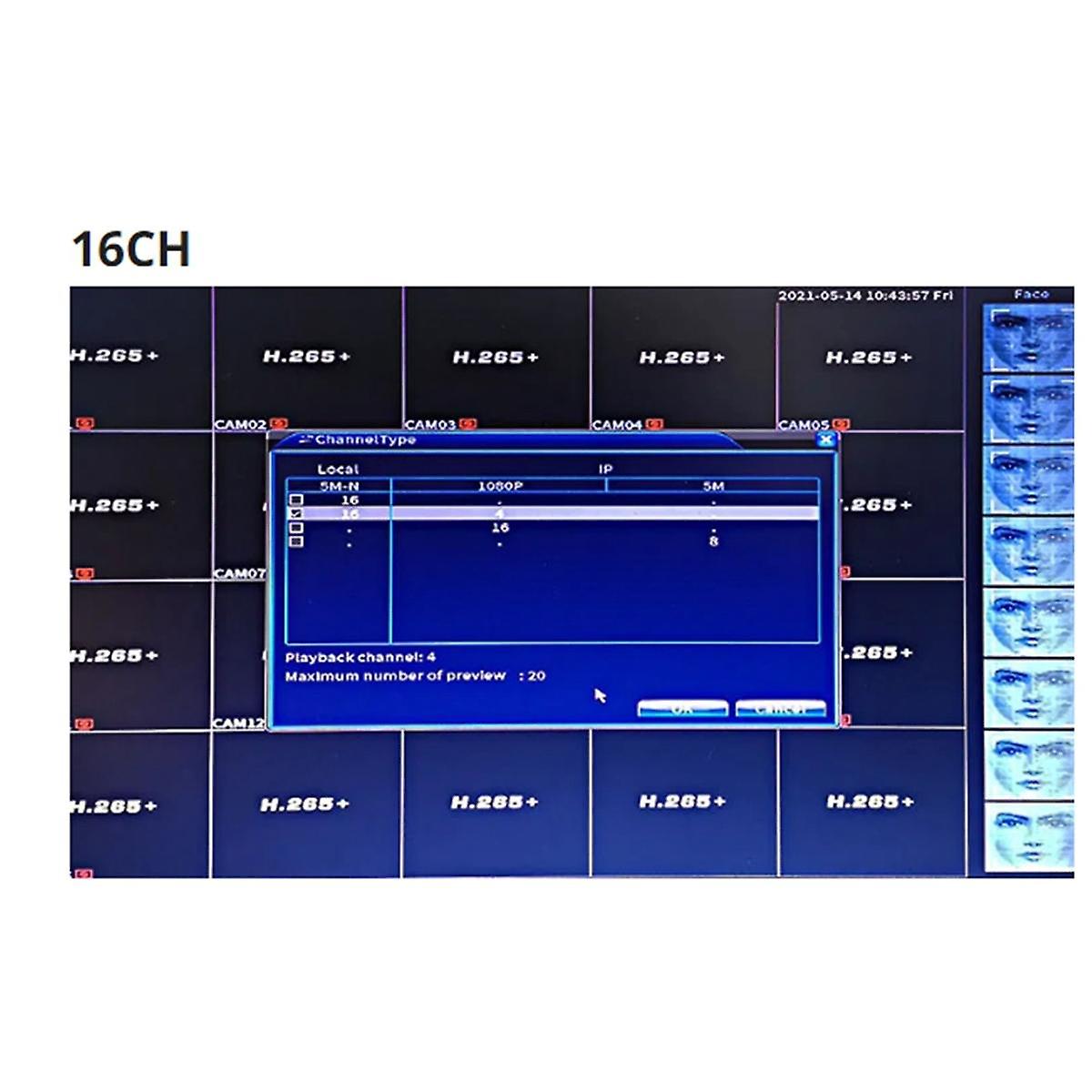 Xmeye NVR DVR Board 5M-N 1080P 4CH Hybrid 6 in 1 with AUdio over Coaxial for CCTV AHD Tvi CVBS Anal