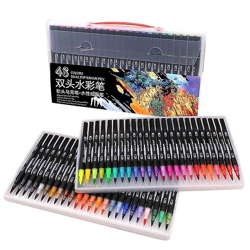 Marker & Highlighter Ink Refills Belita Amy Felt-tip Pen Double-headed 48 Colors Art Marker Soft Wat N01247