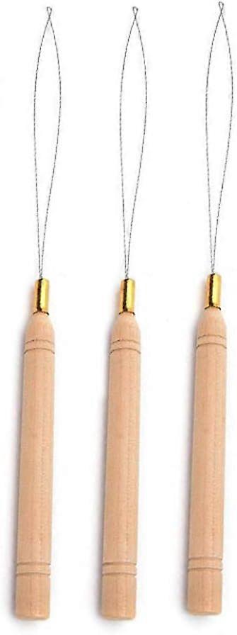 3 pieces of hair extension loop, needle hook tool and bead device too