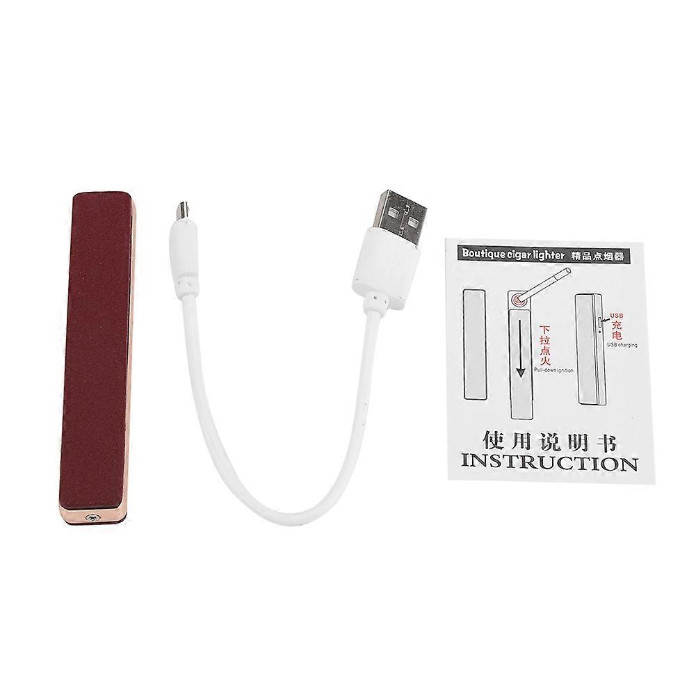 USB Rechargeable Windproof Mini Portable Electric Cigarette Lighter Red