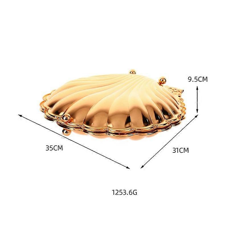 Gold Shell Plate - Multifunctional Fruit & Snack Serving Tray For Candy, Nuts. Dining Table Decor.