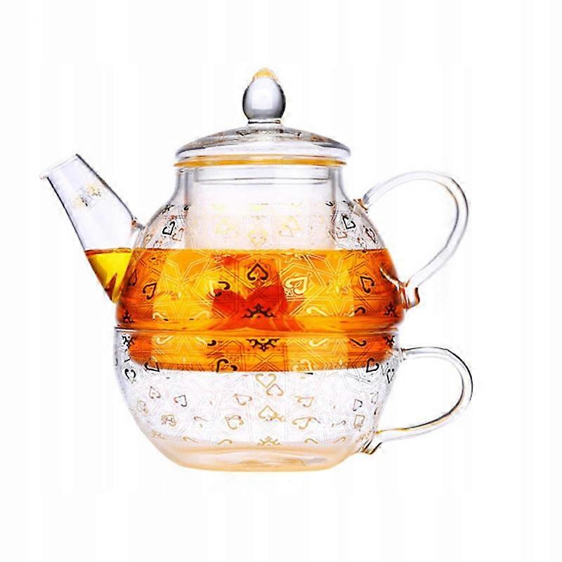 Tekanne med en kopp glasstekanne