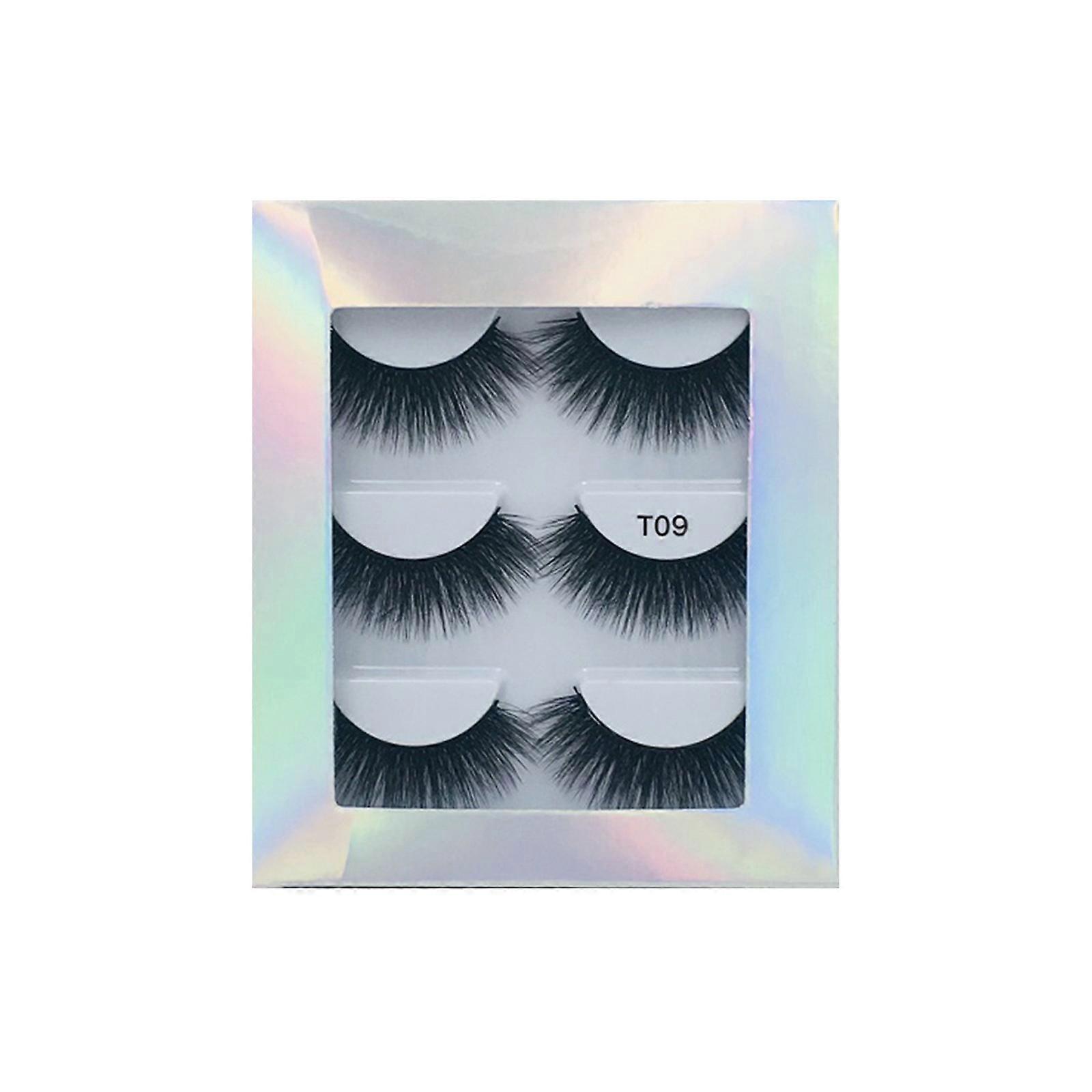 Multi-color 20mm 3 pairs of Mink Lashes false eyelashes multi-layer thickened eyelashes
