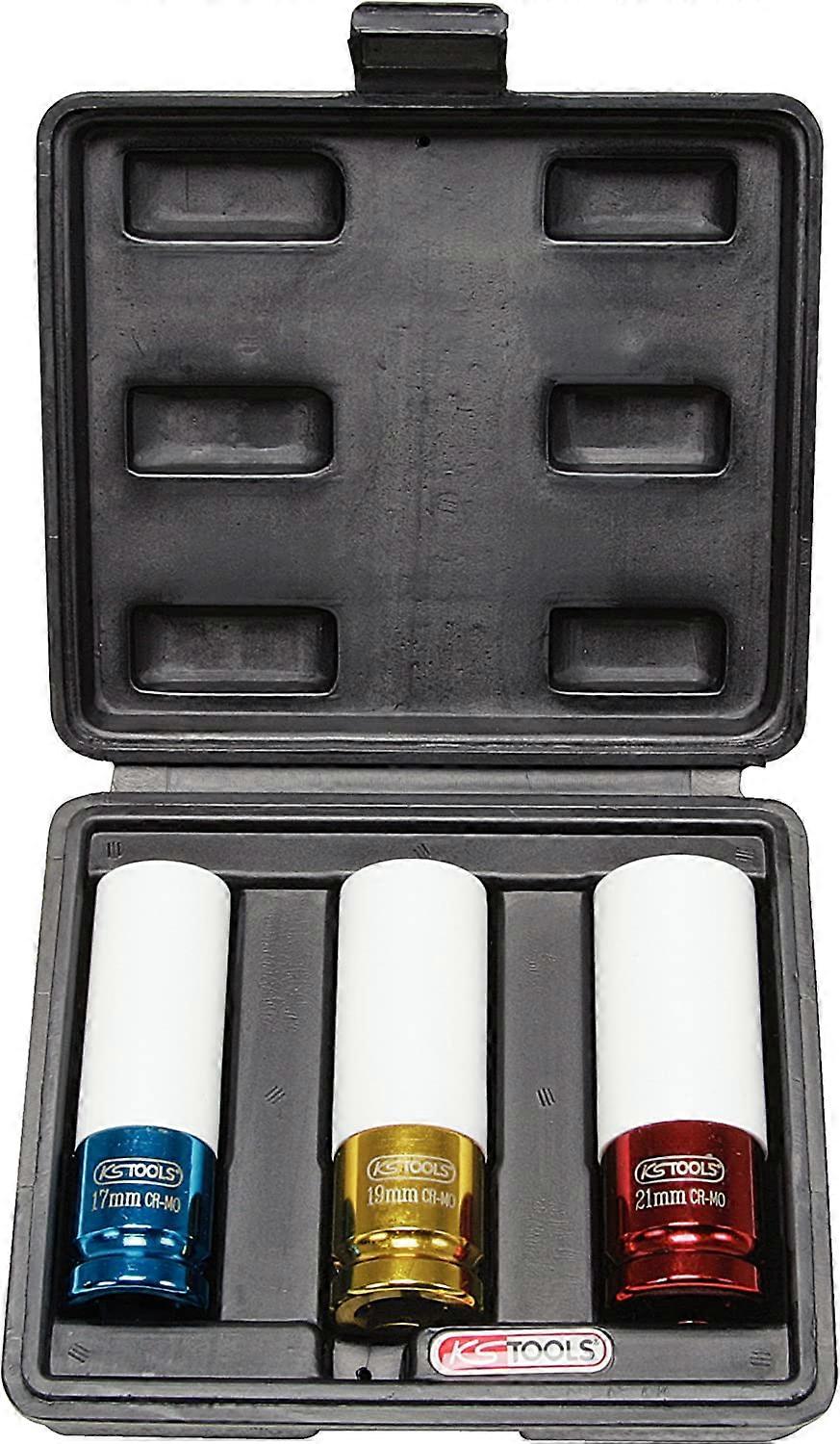 515.1005 Set Of 3 Impact Sockets For Aluminum Rims, 17, 19, 21 Mm