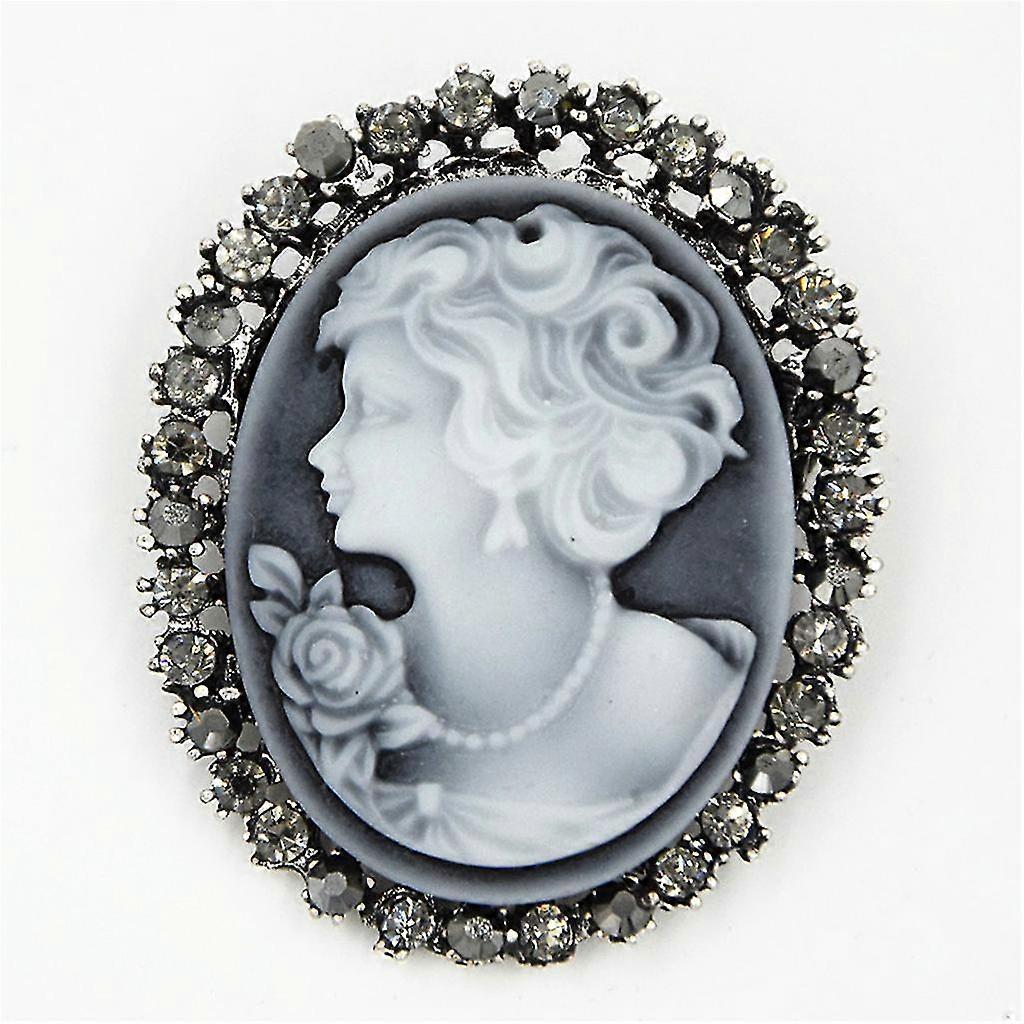 New Style Party Queen Lady Vintage Victorian Design Cameo Bronze Brooch Pin