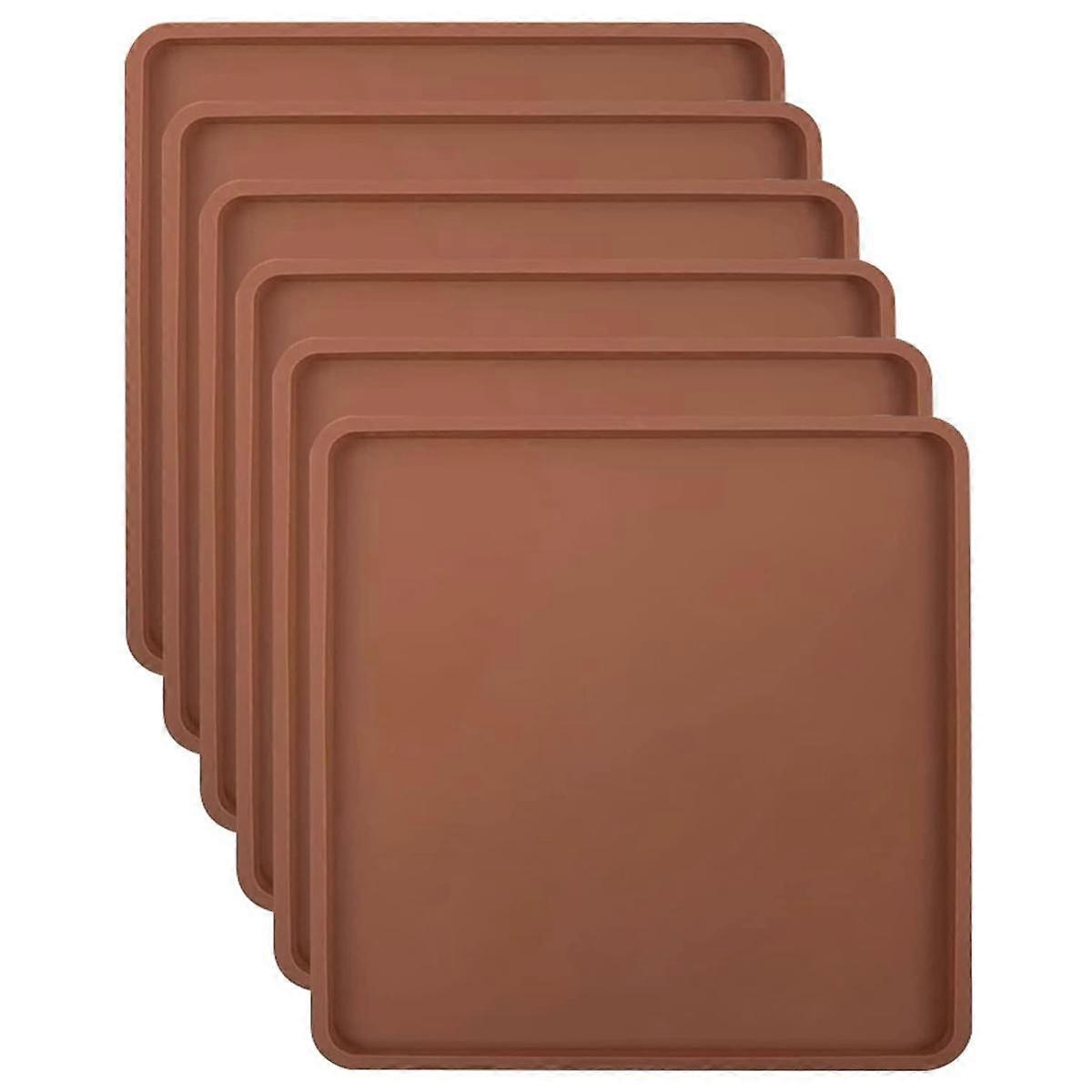 6 Pack Silicone Dehydrator Sheets with Edge for 14x14Inch Trays, Nonstick Silicone Drye Sheets Mult