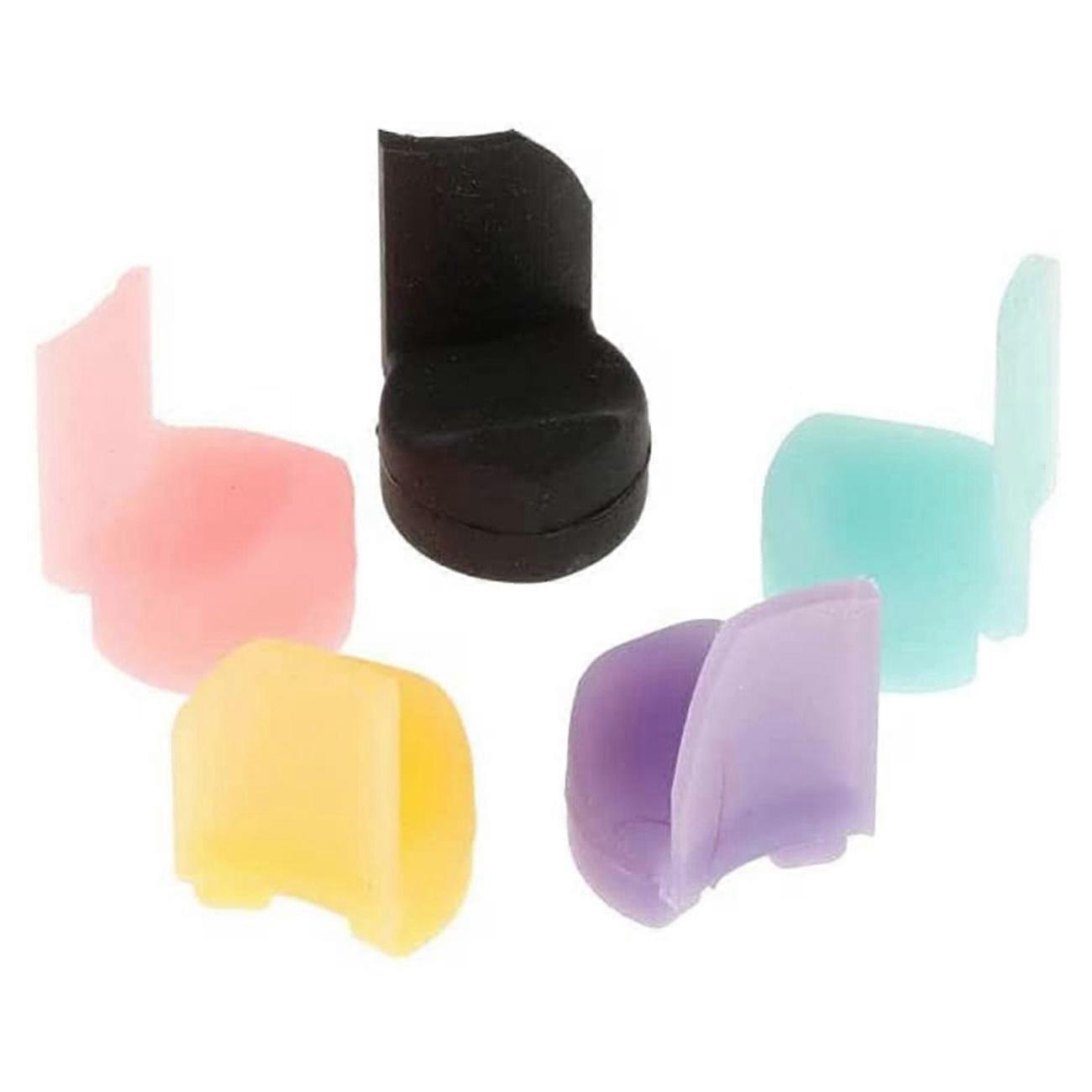 Pack de 5 Clarinette en Silicone Souple Repose-Pouce Coussin Protecteur de Pouce pour Instrument à Vent 5 Couleur