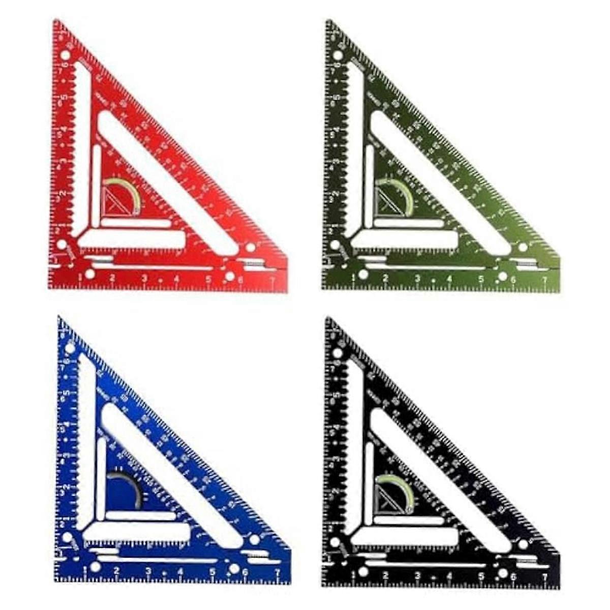 4Pcs Innovative Rafter Square Tool, Rafter Square Tool,Rafter Square,High Precision Triangle Ruler with Jig Block