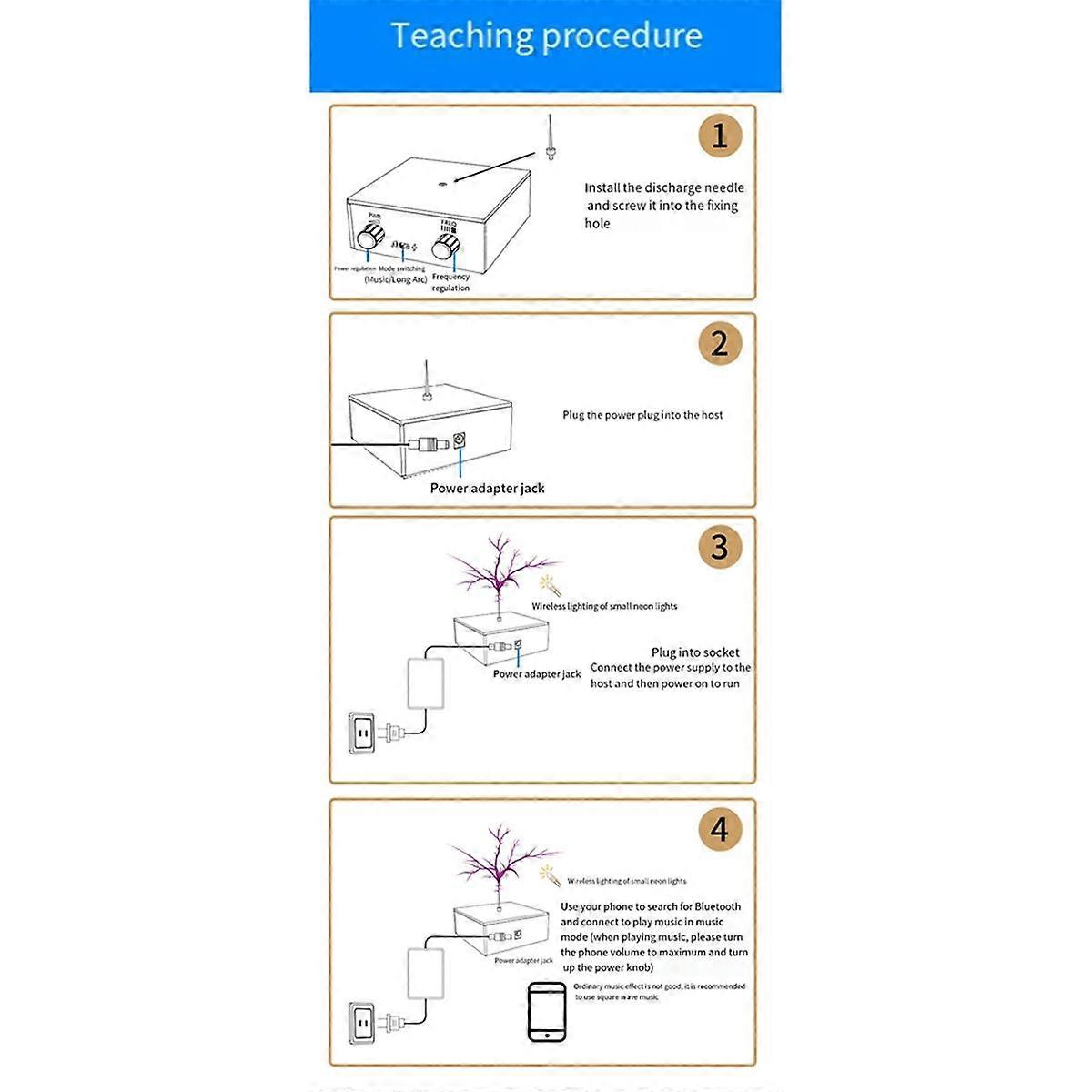Music Coil Speaker Bluetooth-Compatible Electric Arc Generator Touchable Spark Science Teaching Experiment EU Plug