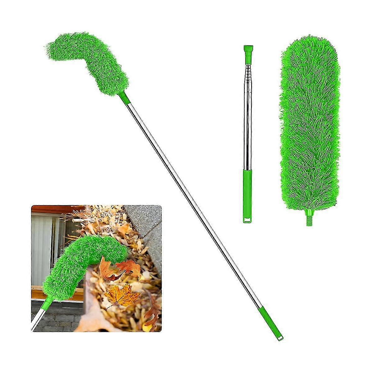 Gutter Cleaning Brush Roofing Tool With Telescopic Extendable Pole 8.2ft Guard Cleaner Tool Easy Re