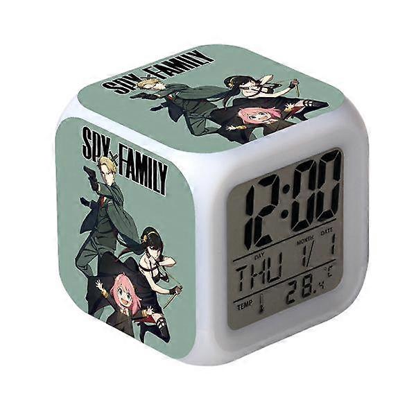 Wekity Anime  Alarm Clock One Piece LED Square Clock Digital Alarm Clock with Time, Temperature, Alarm, Date