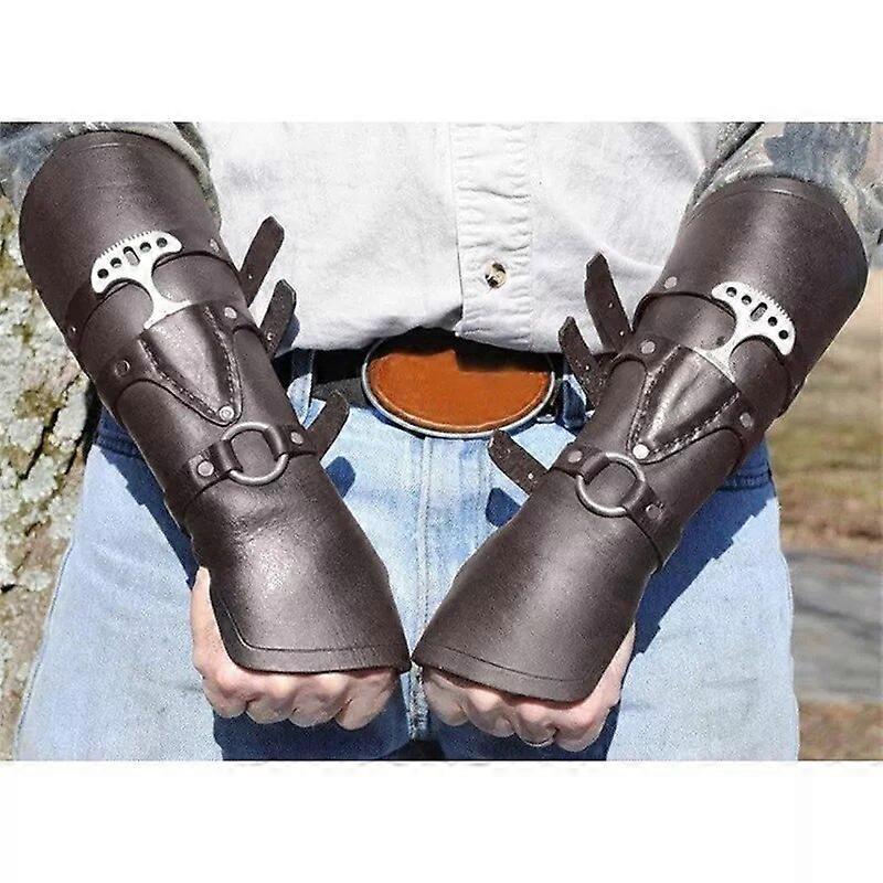 Medieval Gothic Armor Gloves Wide Cuffs Bracers Armor Arm Warmers