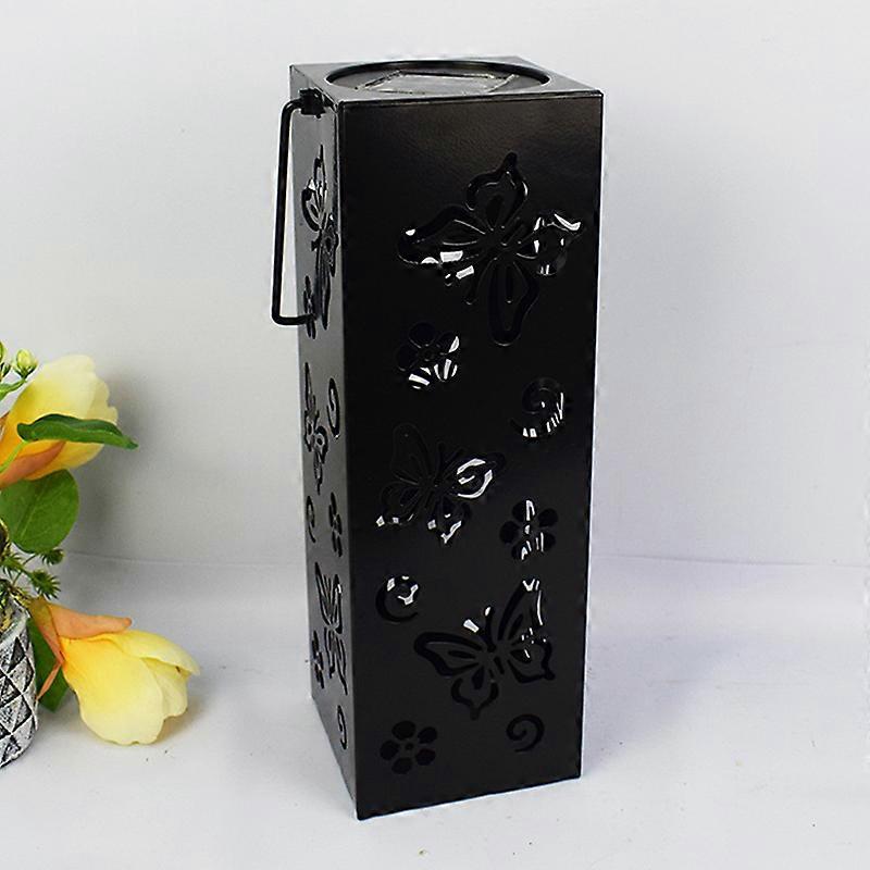 Lampe portable Solar Garden Lantern avec poignée en fer forgé Flicker Light