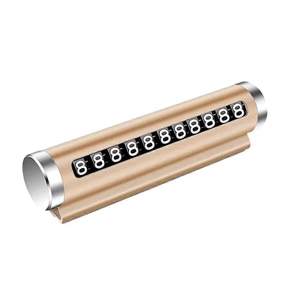 Car Temporary Parking Card, Temporary Parking Card Telephone Number, Parking Sign, License Plate, High Quality Metal Roll Type Can Be Concealed, Gold,