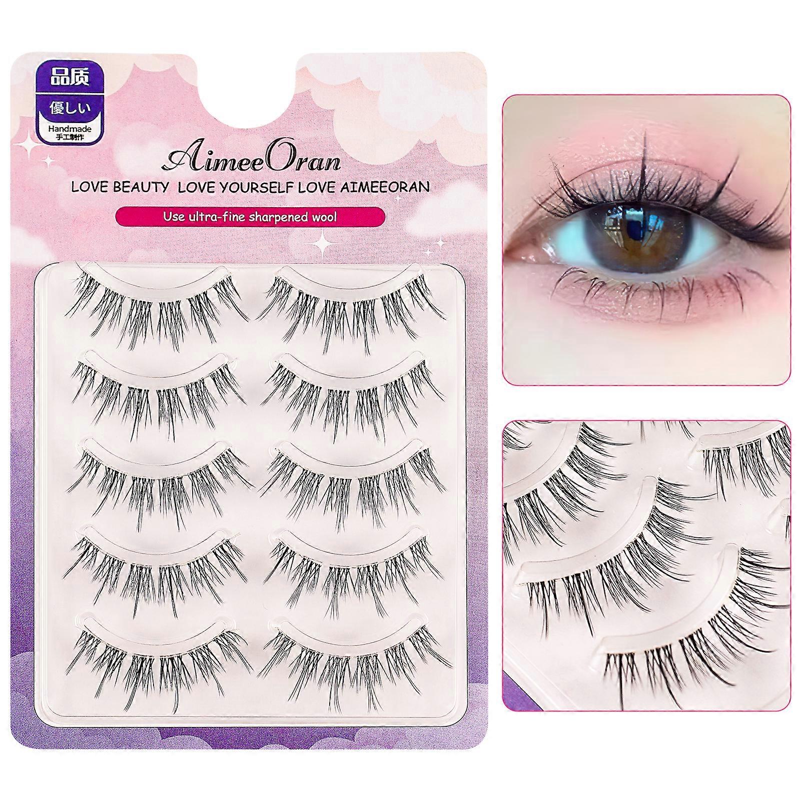 Daily Student Simulation False Eyelashes 3D Lash Thick Volume Long Wispy Lashes for Women and Young Girls