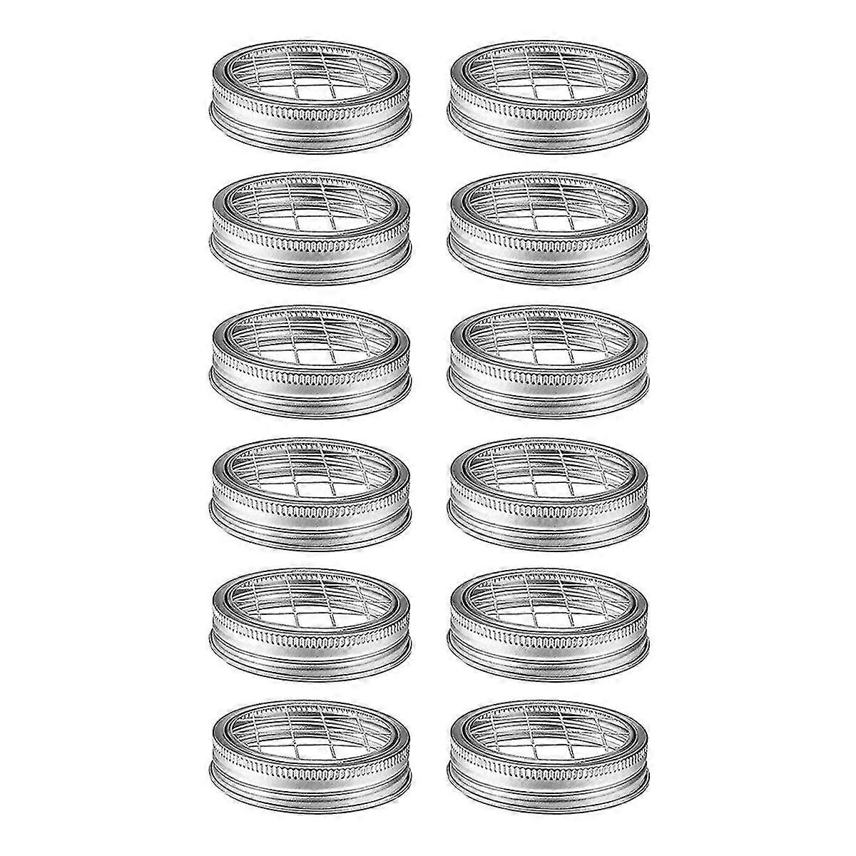 12 Pcs Flower Jar Lid Flower Lid Embedded Mesh Flower Cover Flower Inserted Into Lid Regular Mouth Lid