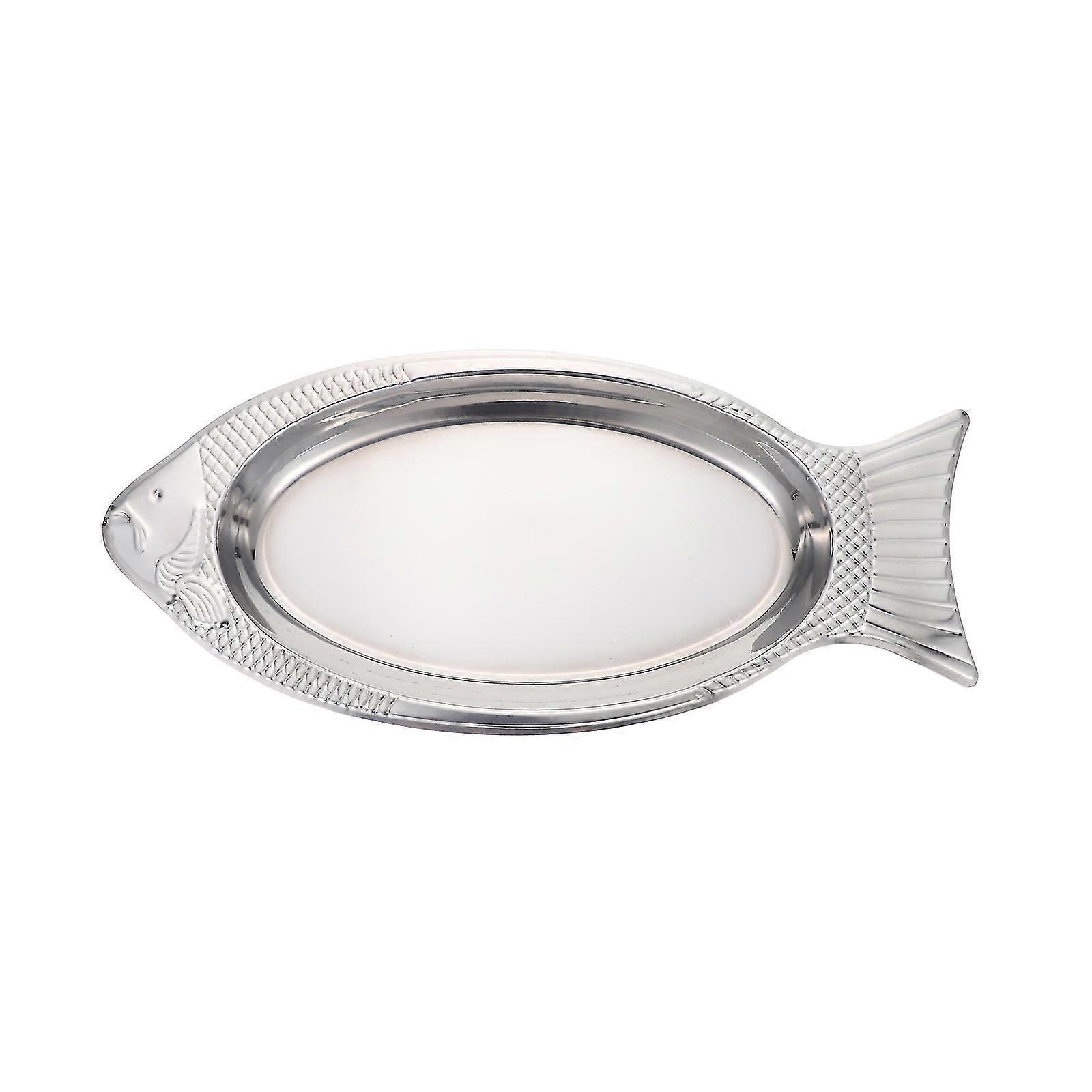 Metal Trays Appetizer Plate Fish Shaped Plate Stainless Steel Dinner Plates