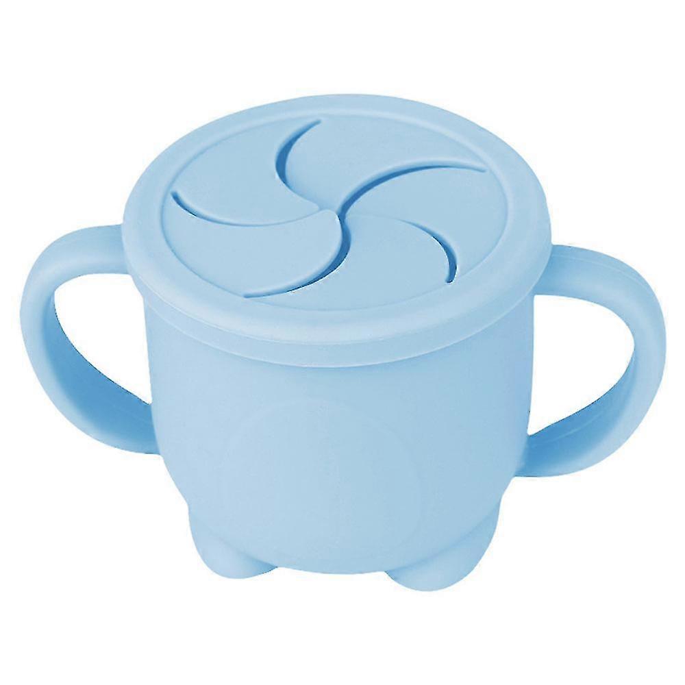 Toddler Silicone Snack Cup With Removable No-spill Lid - Easy Cleaning - Silicone Material Baby Snack Cup,clear blue