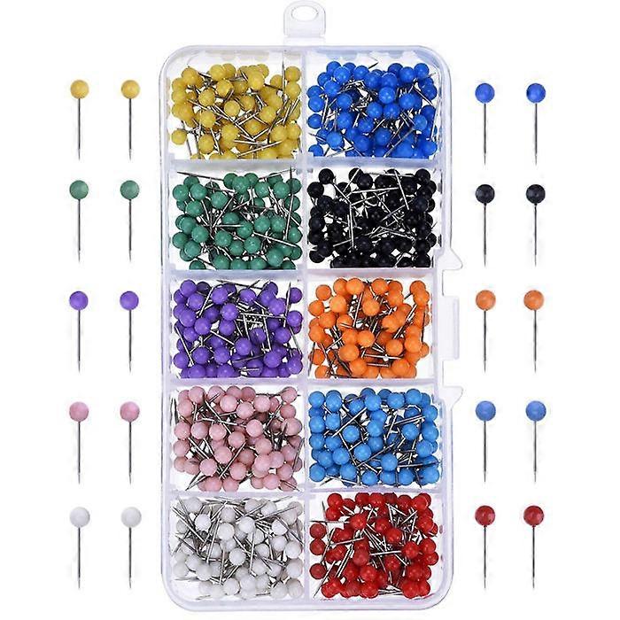 Colorful 1/8 inch Round Ball Head Map Push Thumbtack Drawing Pin Steel Point Needle