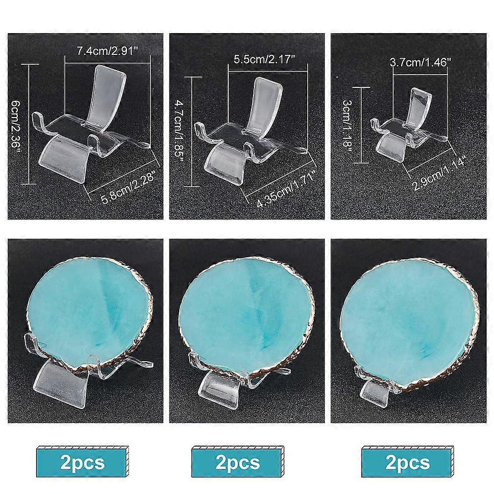 4 Supports En Acrylique Transparent Pour Minéraux, Bijoux, Objets De Collection - Pieds Métal - Taille 4x4x4,5 Cm Et 5x5x4,5 Cm