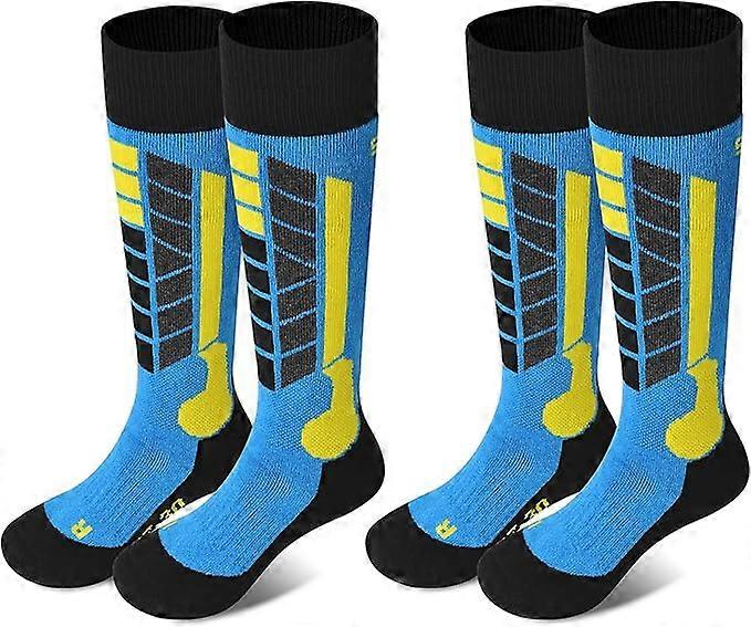 Winter Ski Socks 2 Pairs Snowboard Snow Warm Knee Over the Calf OTC High Performance for Kids Womens Mens