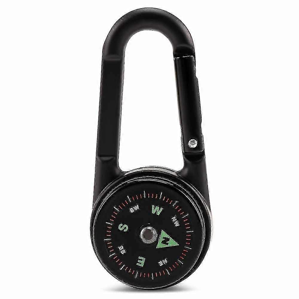 3 In 1 Double Sided Mini Compass Carabiner Outdoor
