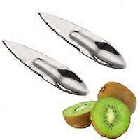 2er-Pack Kiwi-Hobel, multifunktionaler Schneidelöffel aus Edelstahl (silber)
