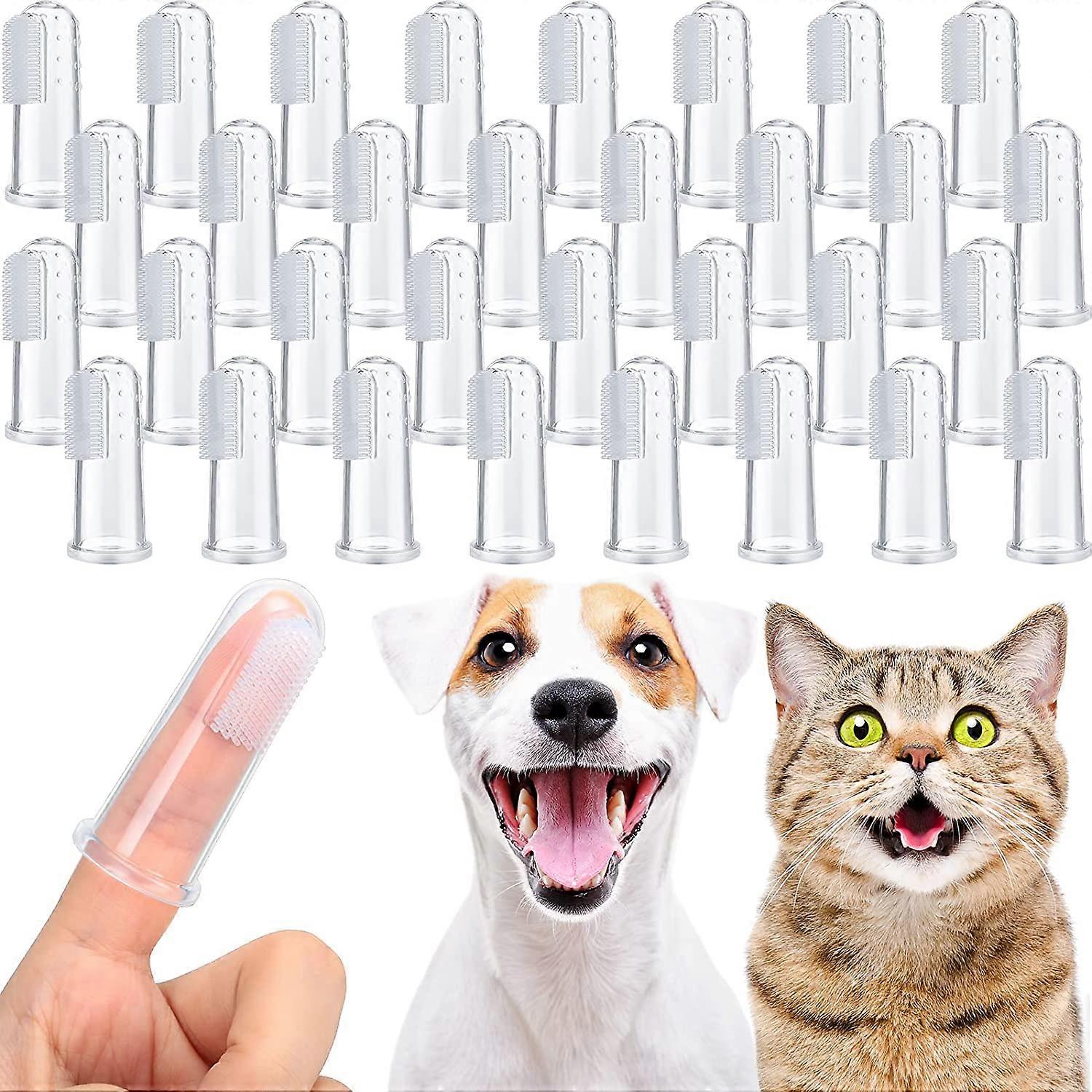 60 Pcs Soft PET Finger Toothbrush for Dogs