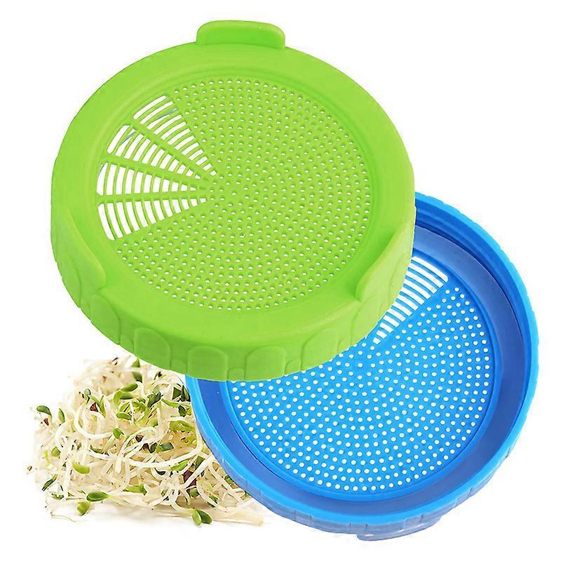 Plastic Sprouting Lids,2pcs Wide Mouth Mason Jars Filter Sprouting Jar Strainer Lid Canning Jars Lids For Making Organic