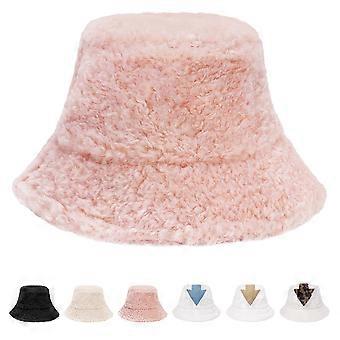 Sombrero De Pescador De Invierno - Sombrero De Pescador Esponjoso De Las Mujeres Sombrero De Pescador De Lana De Cordero De Flecha Cálida Peluda Peluda De Piel Sintética Suave Grueso Sombrero De Ala Ancha Sombrero De Peluche Para Mujeres Niñas