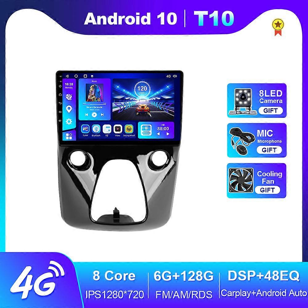 Android Auto Car Multimedia Video Player For Toyota Aygo For Peugeot 108 2014-2021 Navigation GPS Carplay 4G WIFI DSP