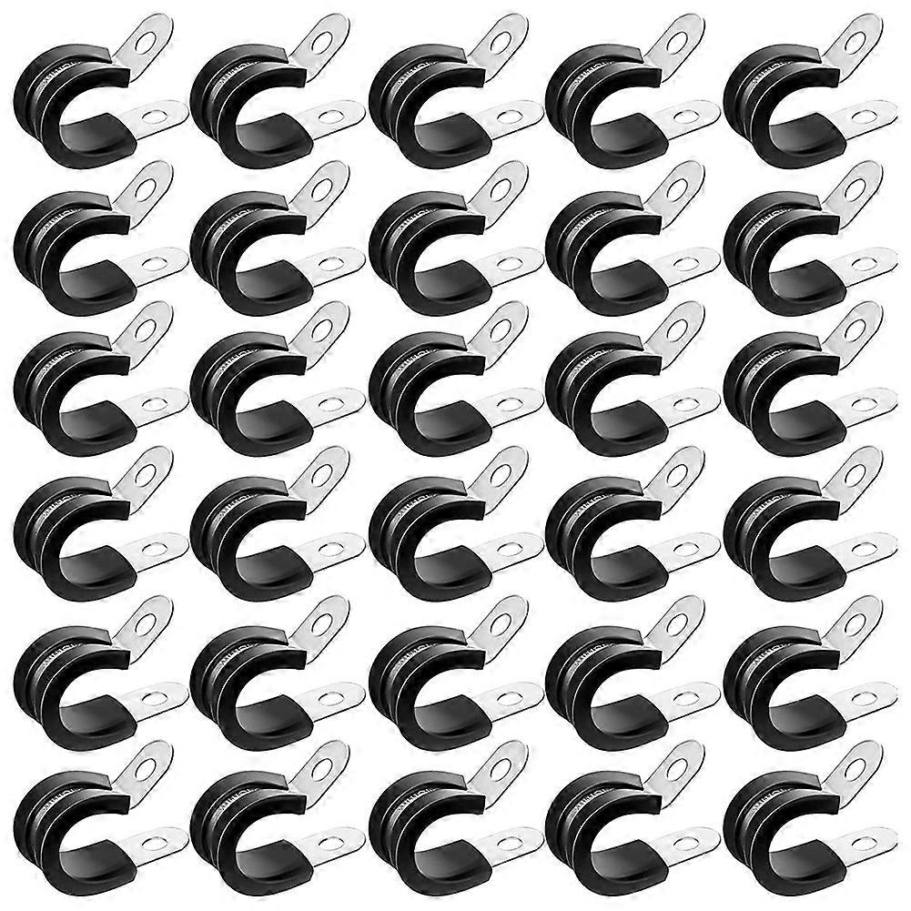 1/ 2 Inch Stainless Steel Hose Tube Clamp Cable Buffer Insulated Clamp Metal for Tube Wire Cable Co
