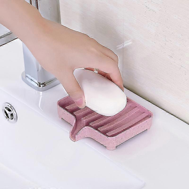 Pink Creative Environmentally Soap Holder /wheat Straw Drainable Soap Box /bathroom Soap Holder /toilet Drain Soap Storage Box