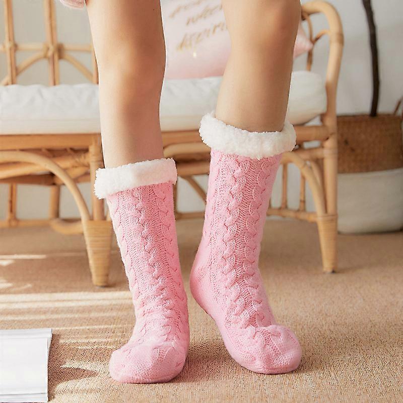 Kvinnor Slipper Strumpor Fuzzy Fluffig Mysig Stuga VinterFleece Mjuk Bekväm Tjock Jul Non Slip Strumpa Stuffer