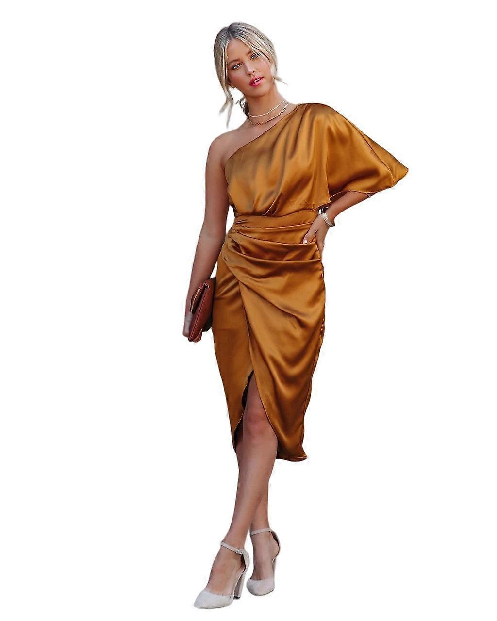 Evening Dress Ladies Dress Single Sleeve Irregular Skirt Dress Elegant Dress  Multi-color Optional | Fruugo UK