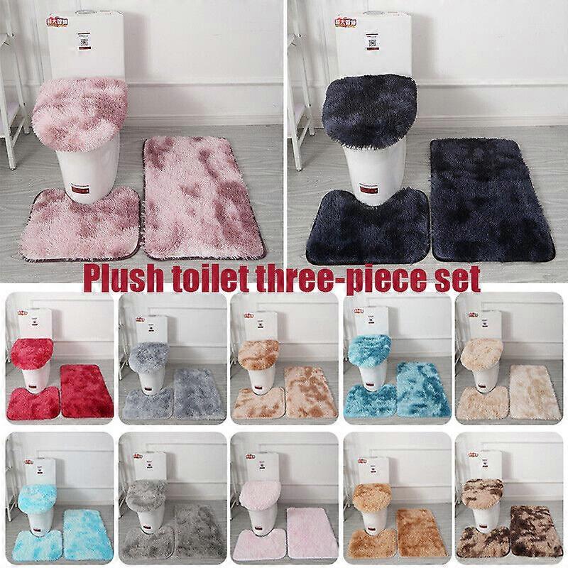 3-teiliges Badezimmer-Badematten-Kontur-Teppich-Set mit WC-Deckel-Abdeckung*US