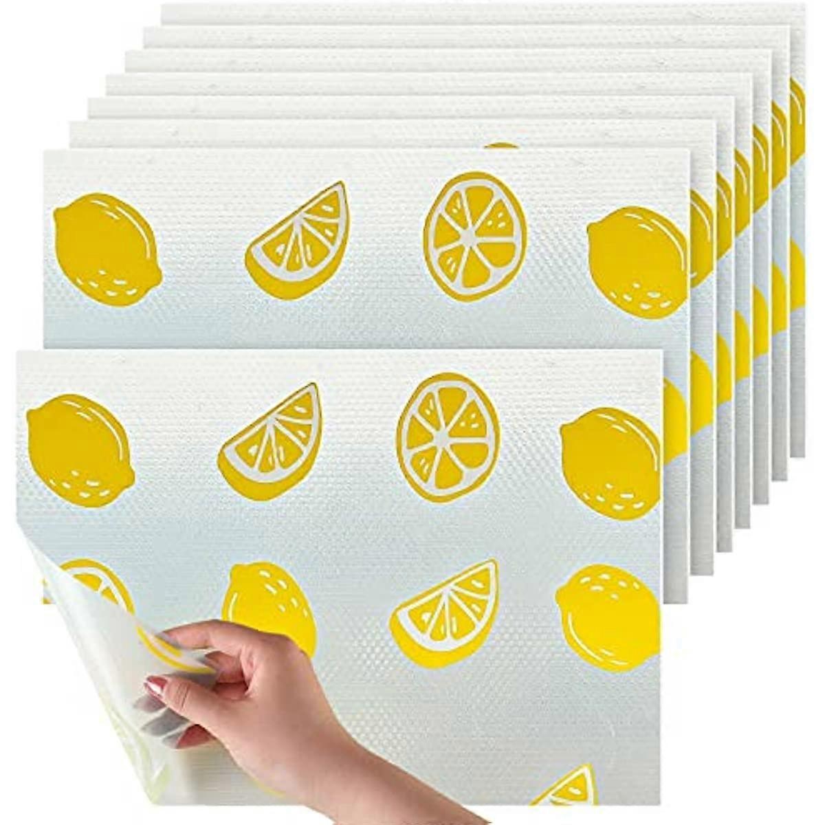 8 Pieces Refrigerator Liner Drawer Liner for Kitchen Cabinets Washable Refrigerator Mats Eva Non Adhesive Shelf Liners Easy to Cut Drawer Cover Sheet
