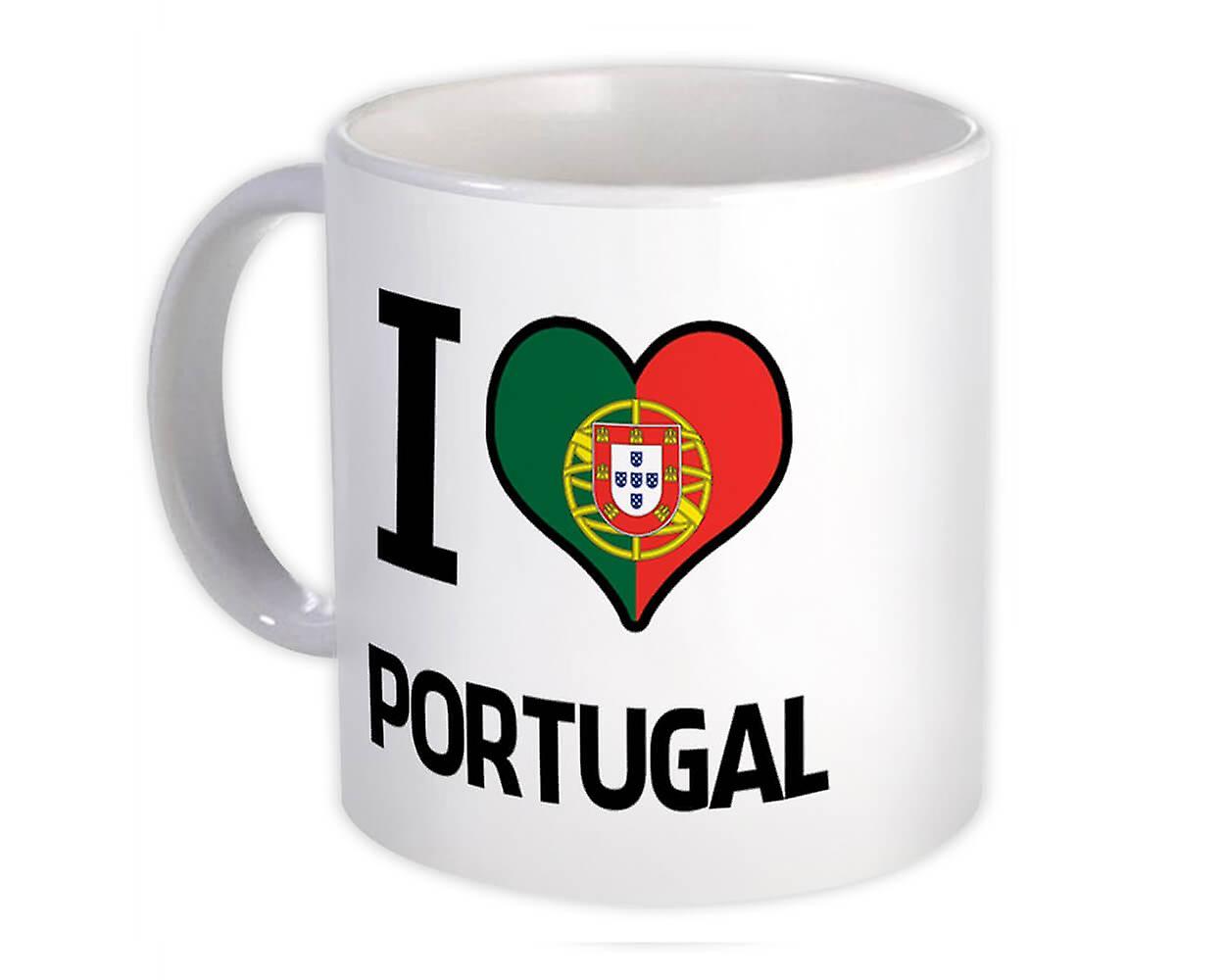 Presentmugg: Jag älskar Portugal-flaggan