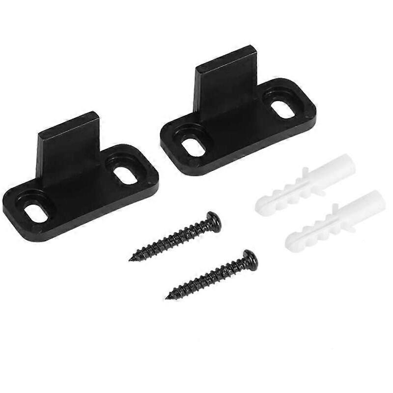 Sliding Barn Door, Plastic Adjustable Silent Sliding Bottom Guide Clip, Dual-use Door Bottom Floor Guide with Screws Black 1 Pair