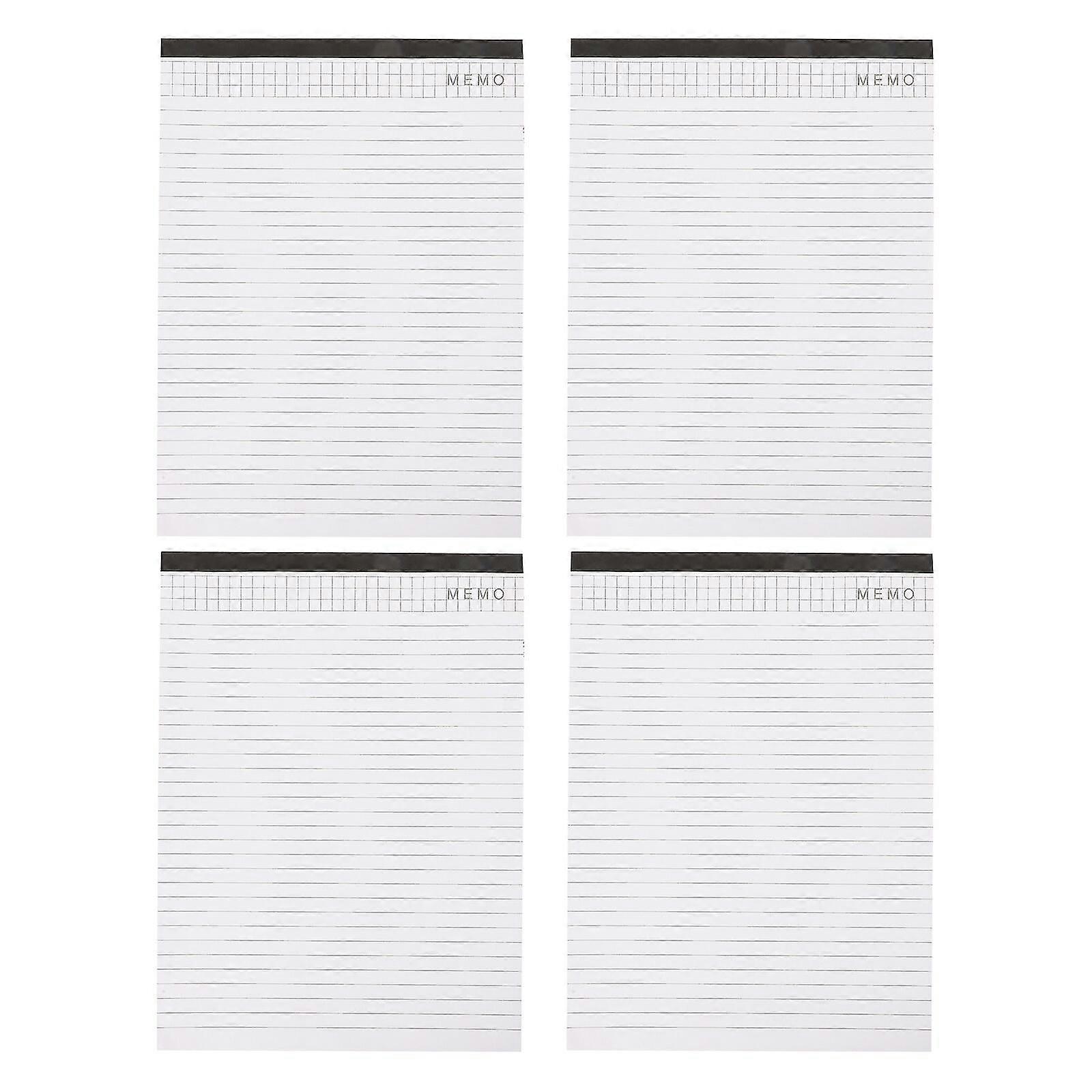 4pcs Tearable Notepads Multipurpose Memo Pads Meeting Recording Books (white)
