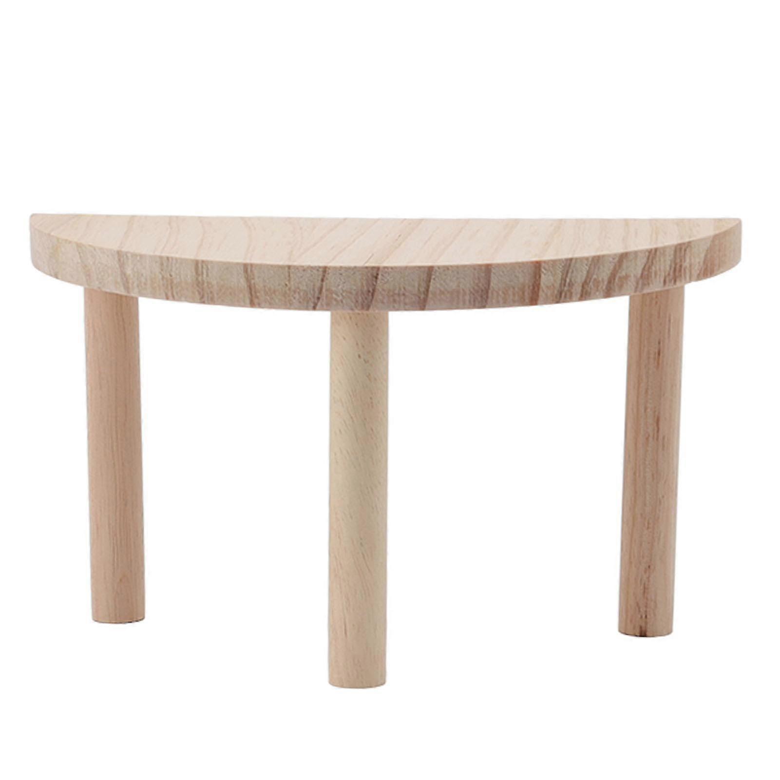 Pine Hamster Stand Platform - Half Round Wooden Stand for Small Animals