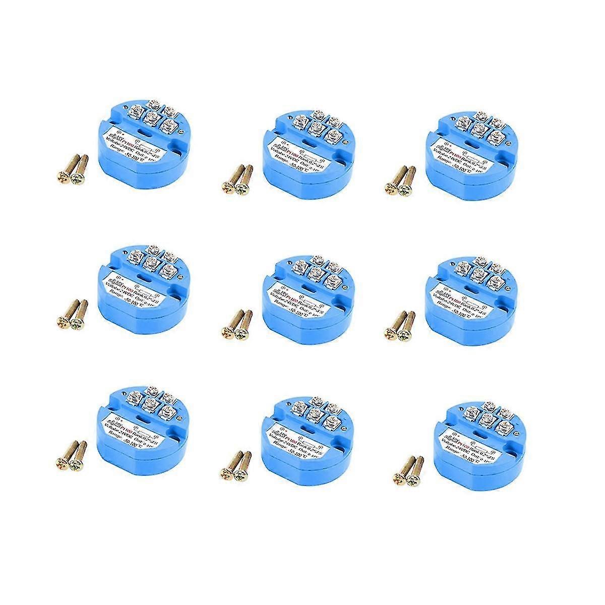 10pcs Rtd Pt100 Temperature Transmitter Dc24v Minus 50 - 100 Degree Output 0-10v